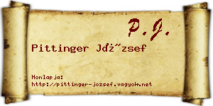Pittinger József névjegykártya